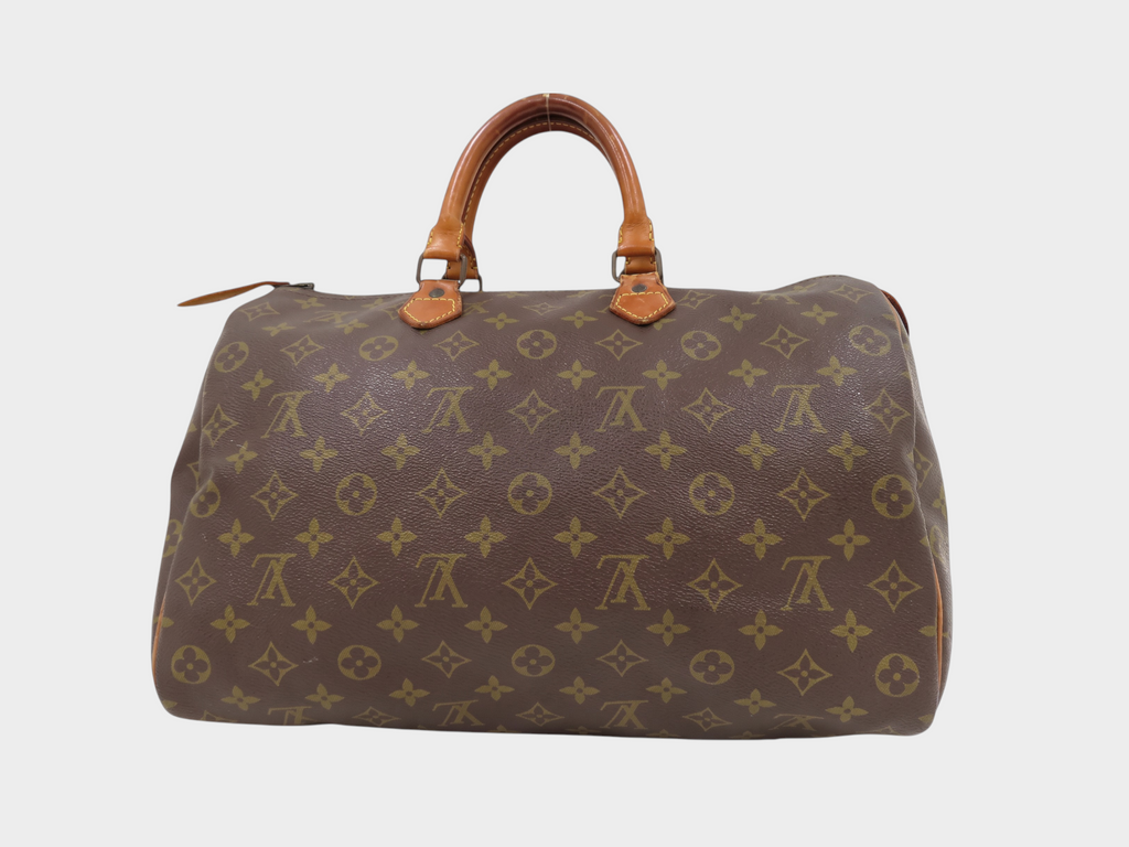 Louis Vuitton Monogram Speedy Toile Calf Leather Boston Bag