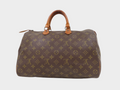Louis Vuitton Monogram Speedy Toile Calf Leather Boston Bag