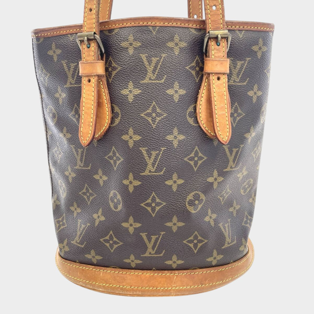 LOUIS VUITTON Louis Vuitton Monogram Bucket PM Bucket-shaped Shoulder Bag Tote Bag Brown