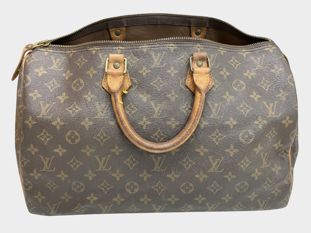 Louis Vuitton Monogram Speedy 40 Handbag M41522 with Padlock and Key, As-is Condition