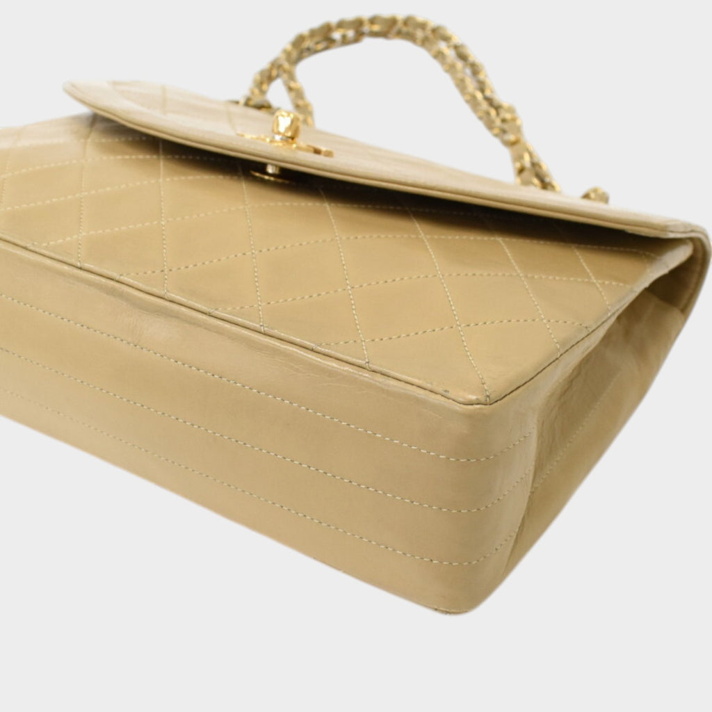 Chanel Chain Shoulder Bag Matelassé Coco Mark Lambskin Leather Tasche