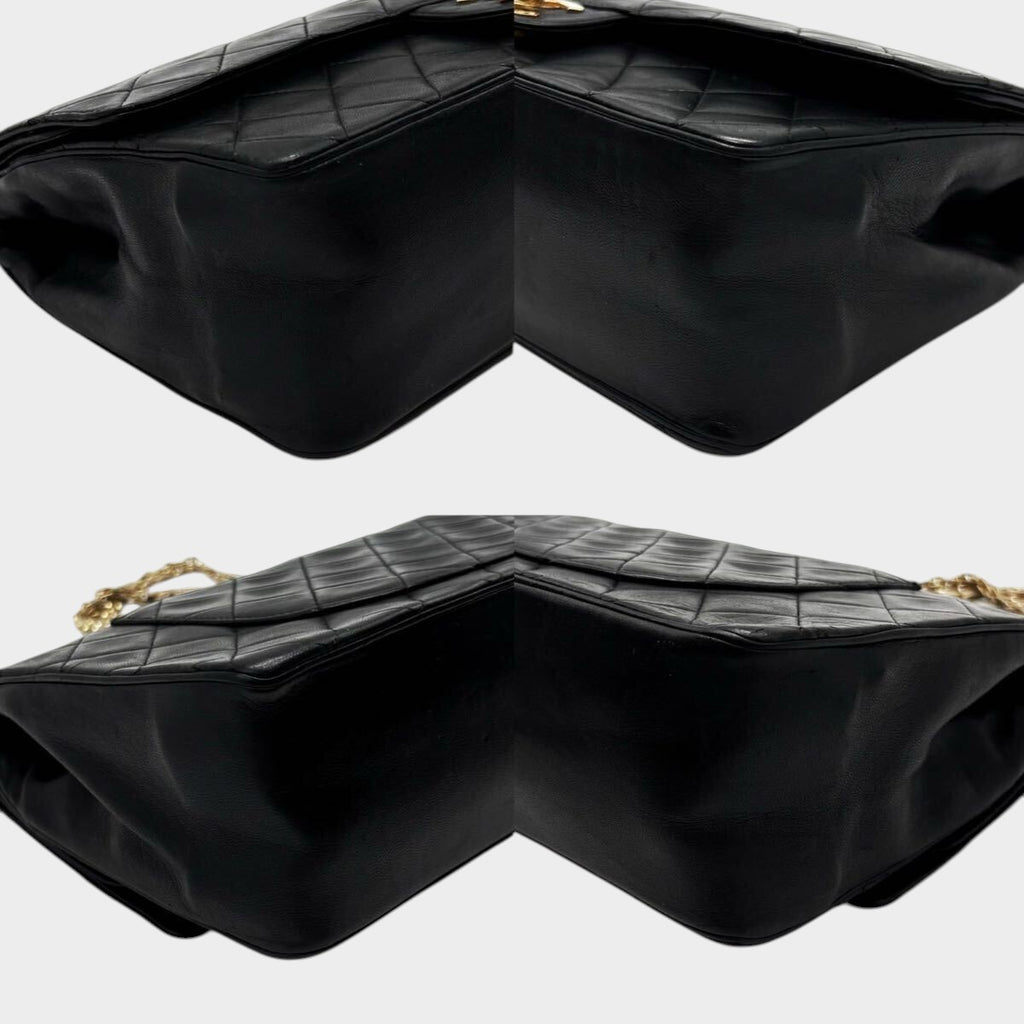 CHANEL Matelassé Double Flap Coco Mark Gold Chain Tasche