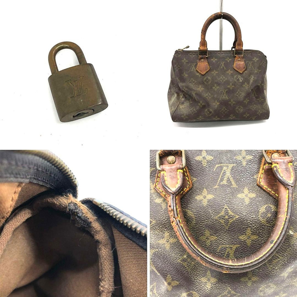 Louis Vuitton Monogram Speedy 25 M41528 MI0912 with padlock