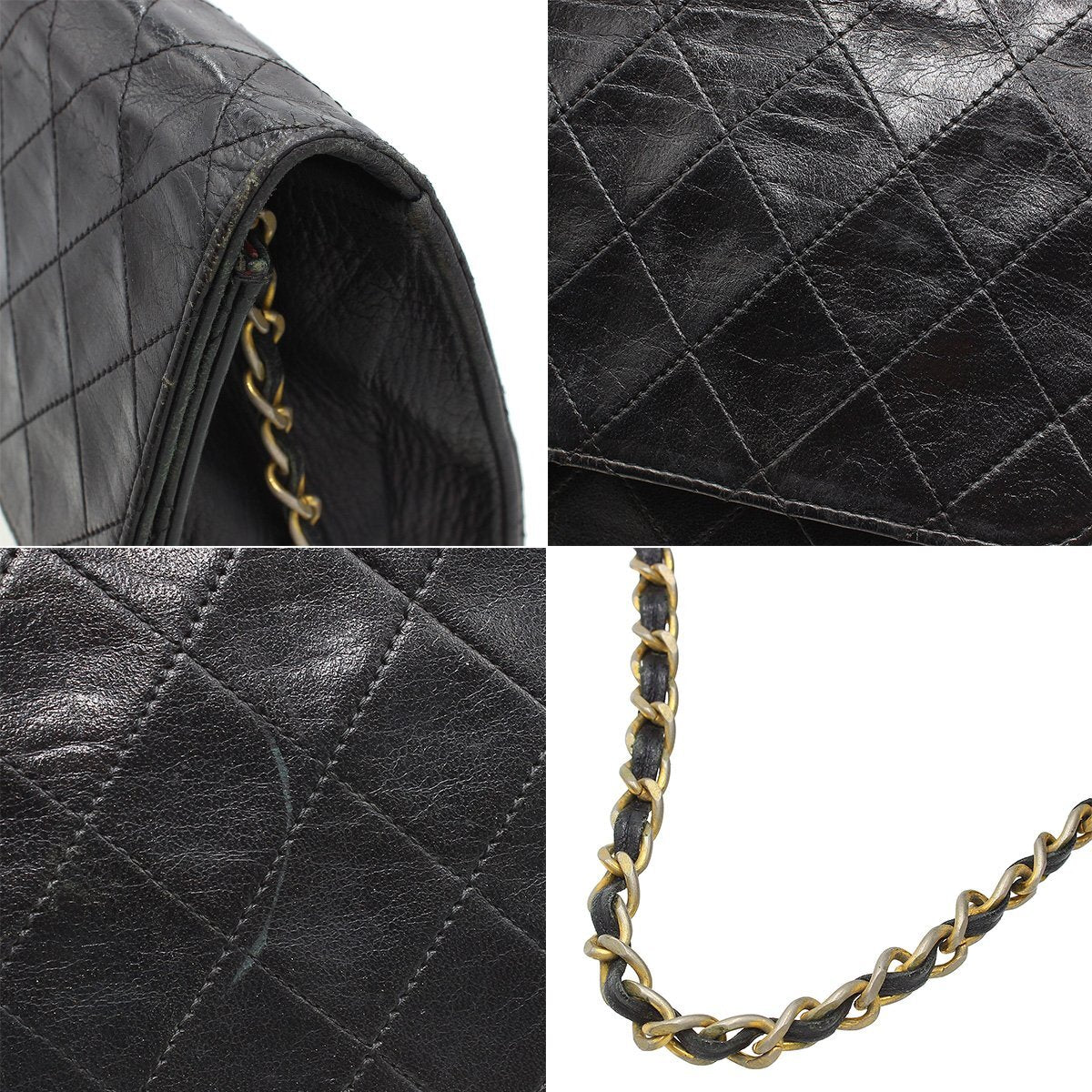 Chanel Matelassé Push-Lock Chain Shoulder Bag, Leather, Vintage, CHANEL