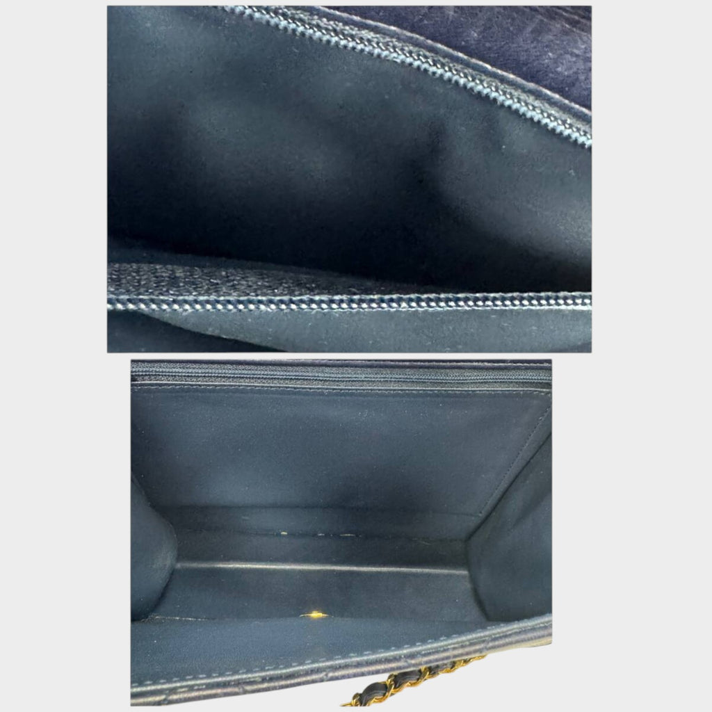 CHANEL Matelassé Coco Mark Push-Lock Chain Bag, Navy tasche
