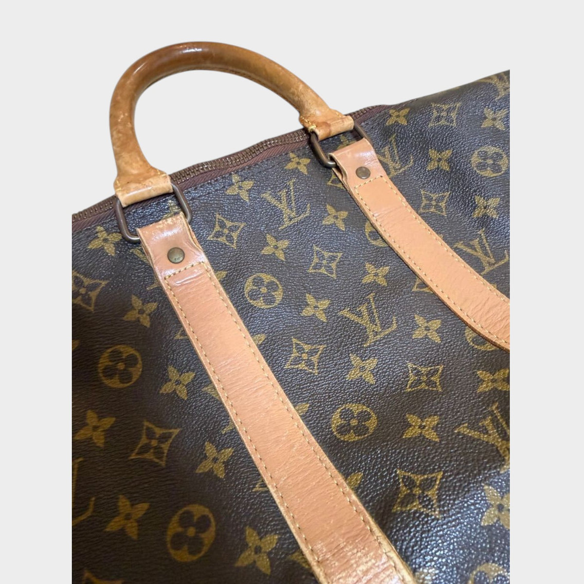 Louis Vuitton Monogram Keepall 50 Boston Bag, aftermarket leather repair, Tasche