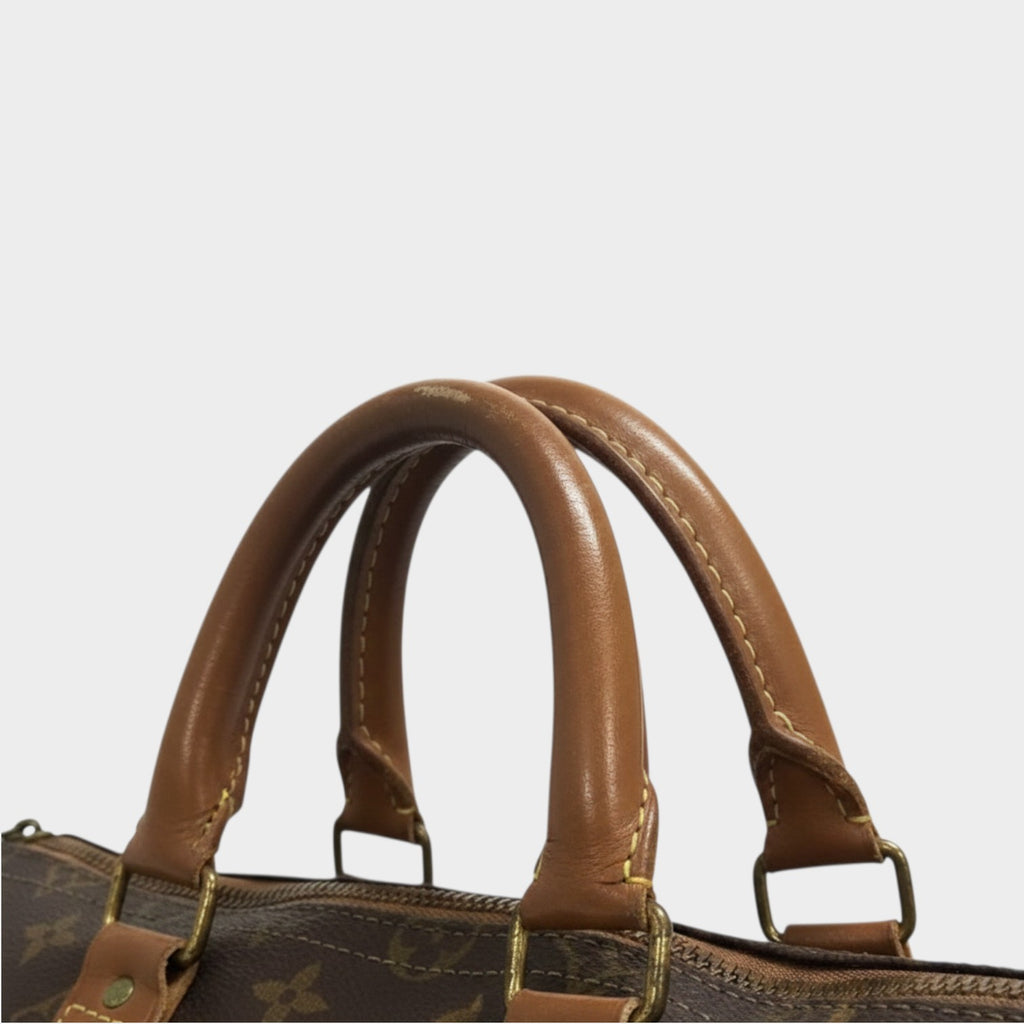 Louis Vuitton Monogram TALON Zip USA Made Mini Boston Bag Handbag Brown FW6594
