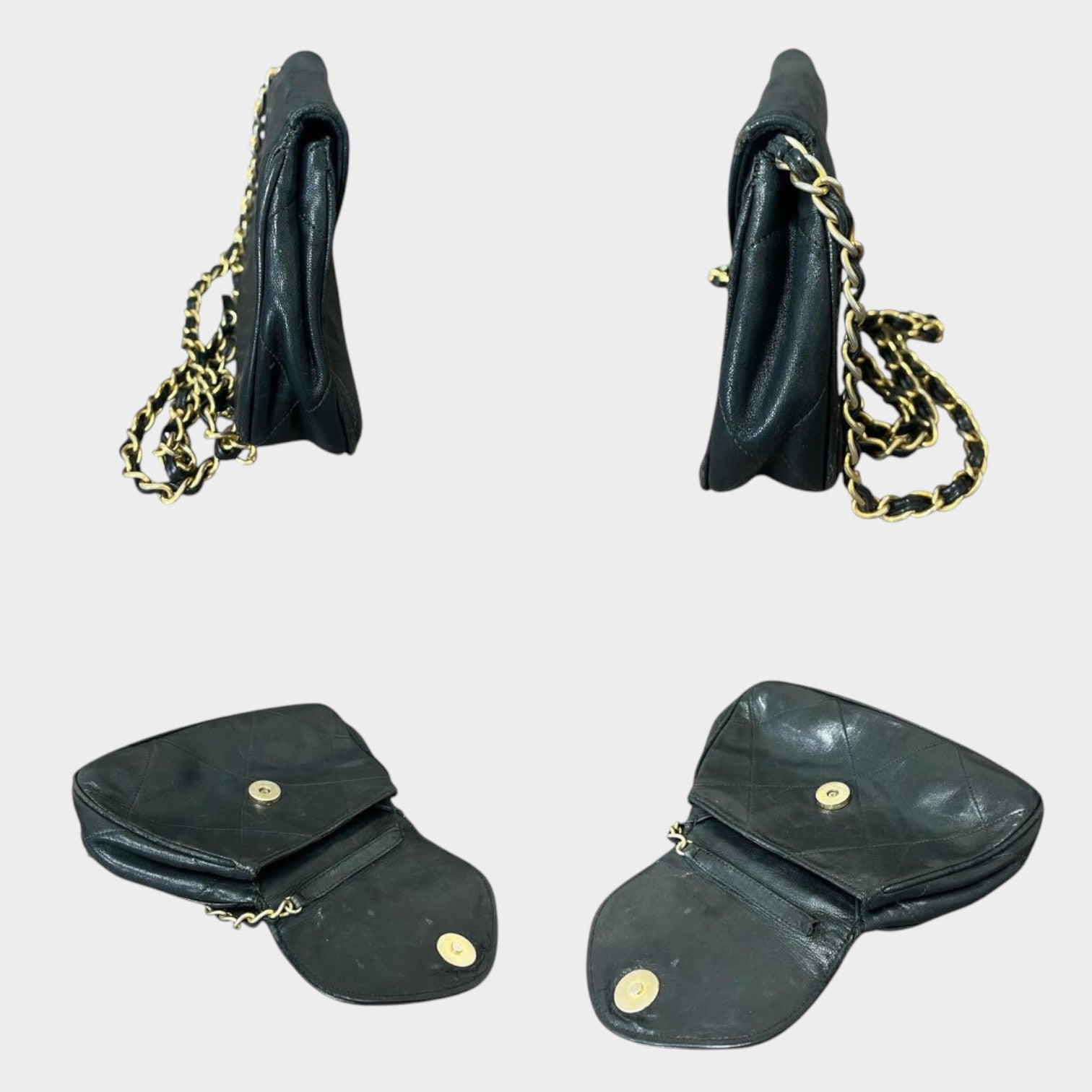 Chanel 1st series Lambskin Matelassé Coco Mark Chain Shoulder Bag Vintage