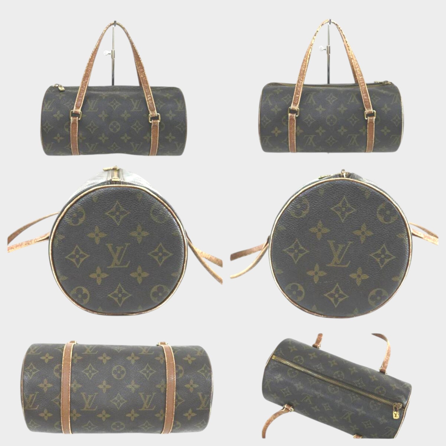 Louis Vuitton Monogram Papillon 26 Handbag M51366 Cylindrical