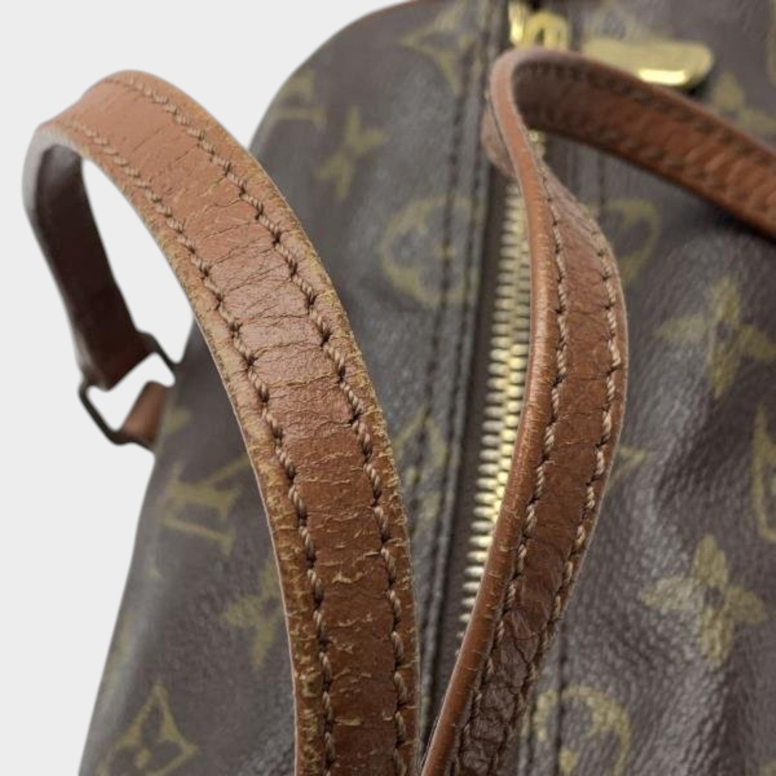 LOUIS VUITTON M40711 Papillon 26 Monogram Handbag, Cylindrical, Brown, Zipper Closure, Discontinued Item, Early Mode