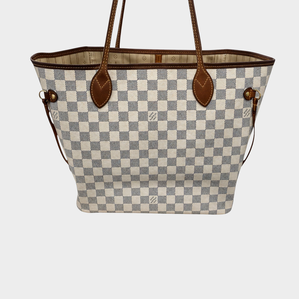 LOUIS VUITTON Damier Azur Neverfull MM N51107Leather Tasche