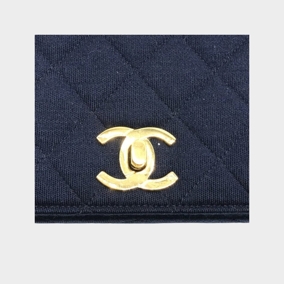 Excellent Condition CHANEL Coco Mark Matelassé Chain Shoulder Bag, Cotton, Tasche
