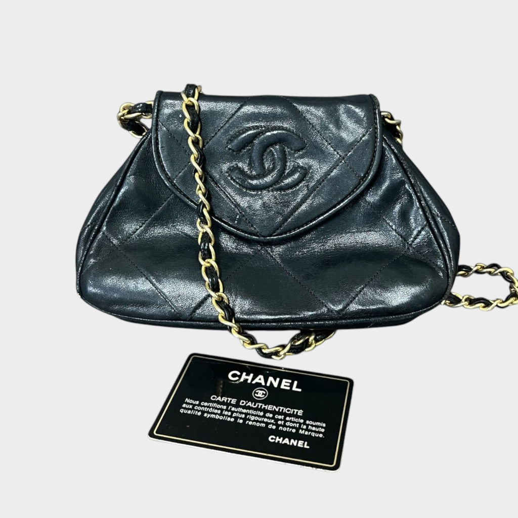 Chanel 1st series Lambskin Matelassé Coco Mark Chain Shoulder Bag Vintage