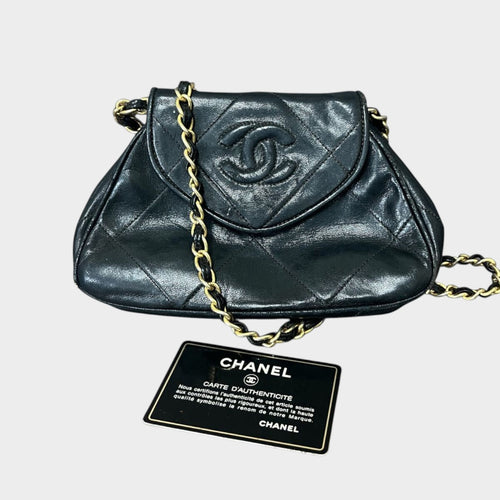 Chanel 1st series Lambskin Matelassé Coco Mark Chain Shoulder Bag Vintage