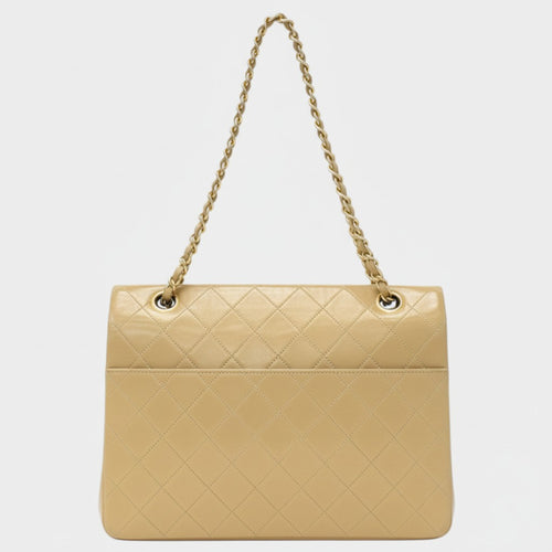 Chanel Chain Shoulder Bag Matelassé Coco Mark Lambskin Leather Tasche