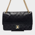 CHANEL Matelassé Double Flap Coco Mark Gold Chain Tasche