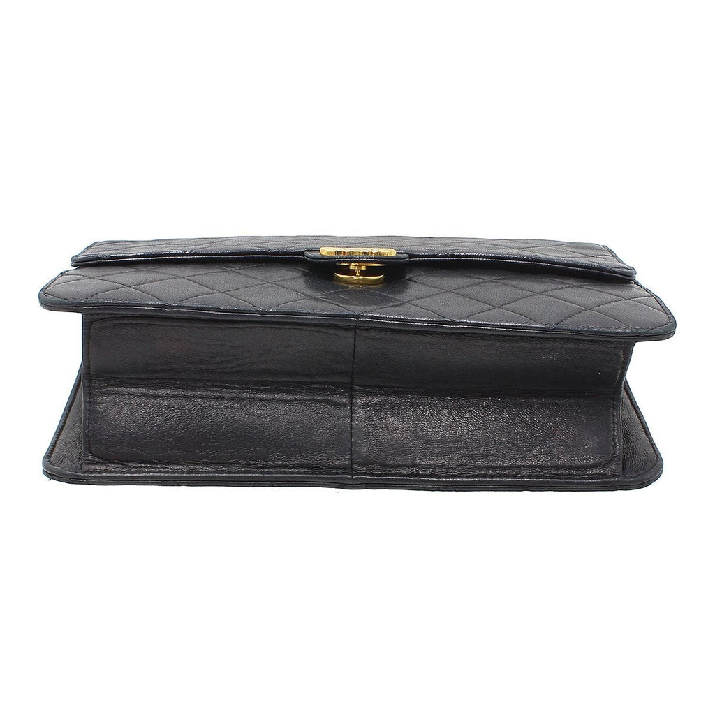 Chanel Matelassé Lambskin Push-Lock Chain Tasche Bag W22cm Black