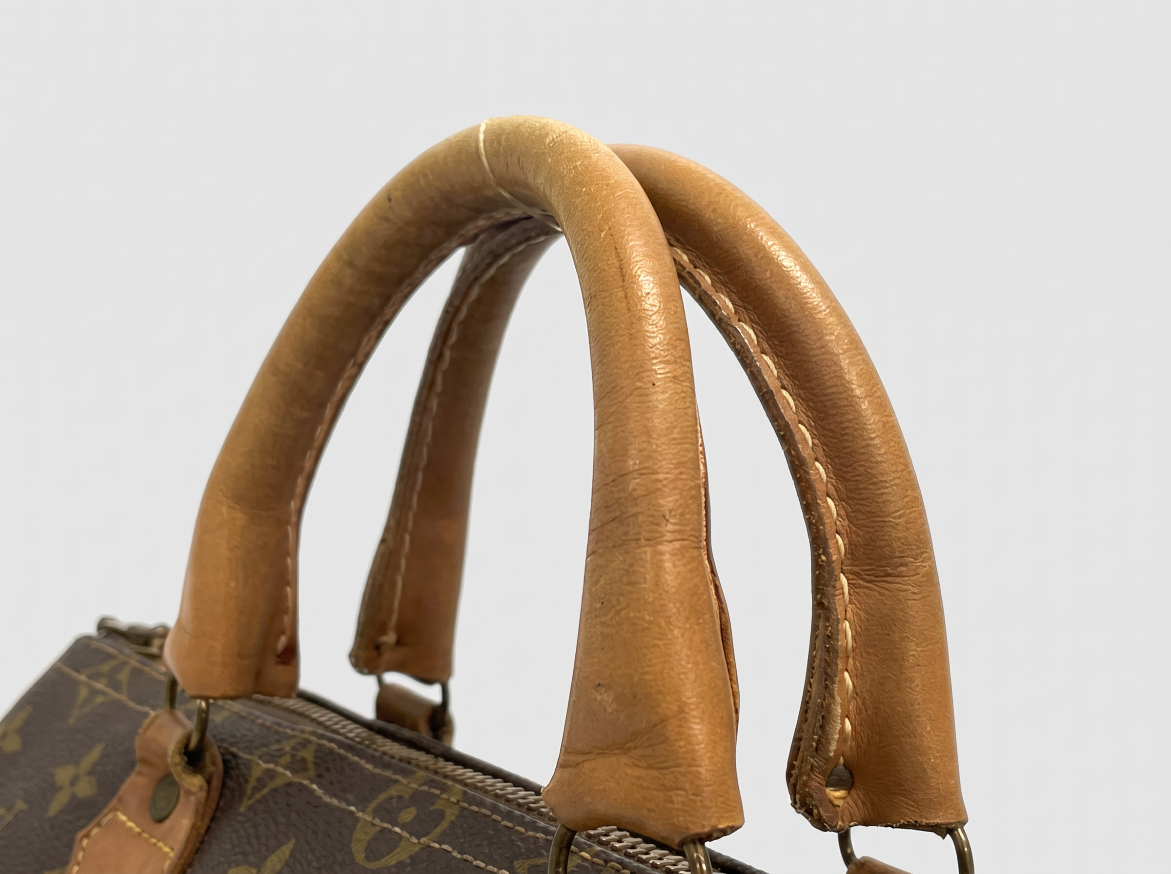 LOUIS VUITTON M41526 Monogram Speedy 30 TALON Zipper USA Made Boston Bag Brown FW6577