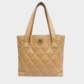 [Chanel] Wild Stitch Tote Bag, Beige, Handbag, Gold Hardware, Authentic, Tasche