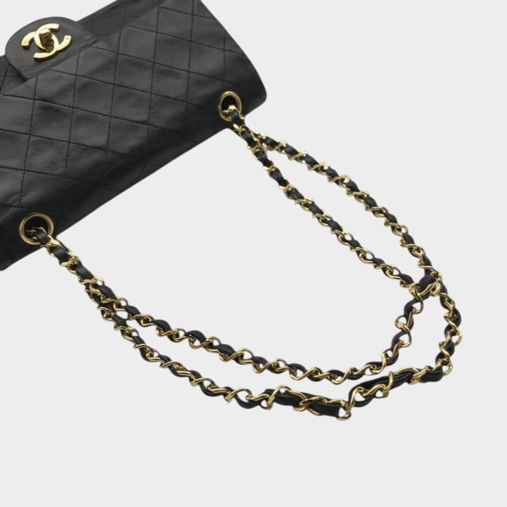Excellent Condition CHANEL Coco Mark Lambskin Leather Tasche
