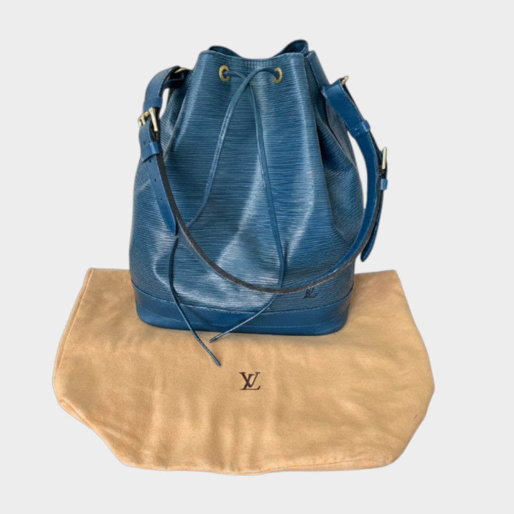 Louis Vuitton Epi Noe Drawstring Shoulder Bag One Shoulder Leather Toledo Blue