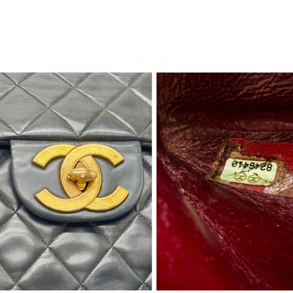 CHANEL Large Matelassé Chain Shoulder Bag, Lambskin, Black, Tasche