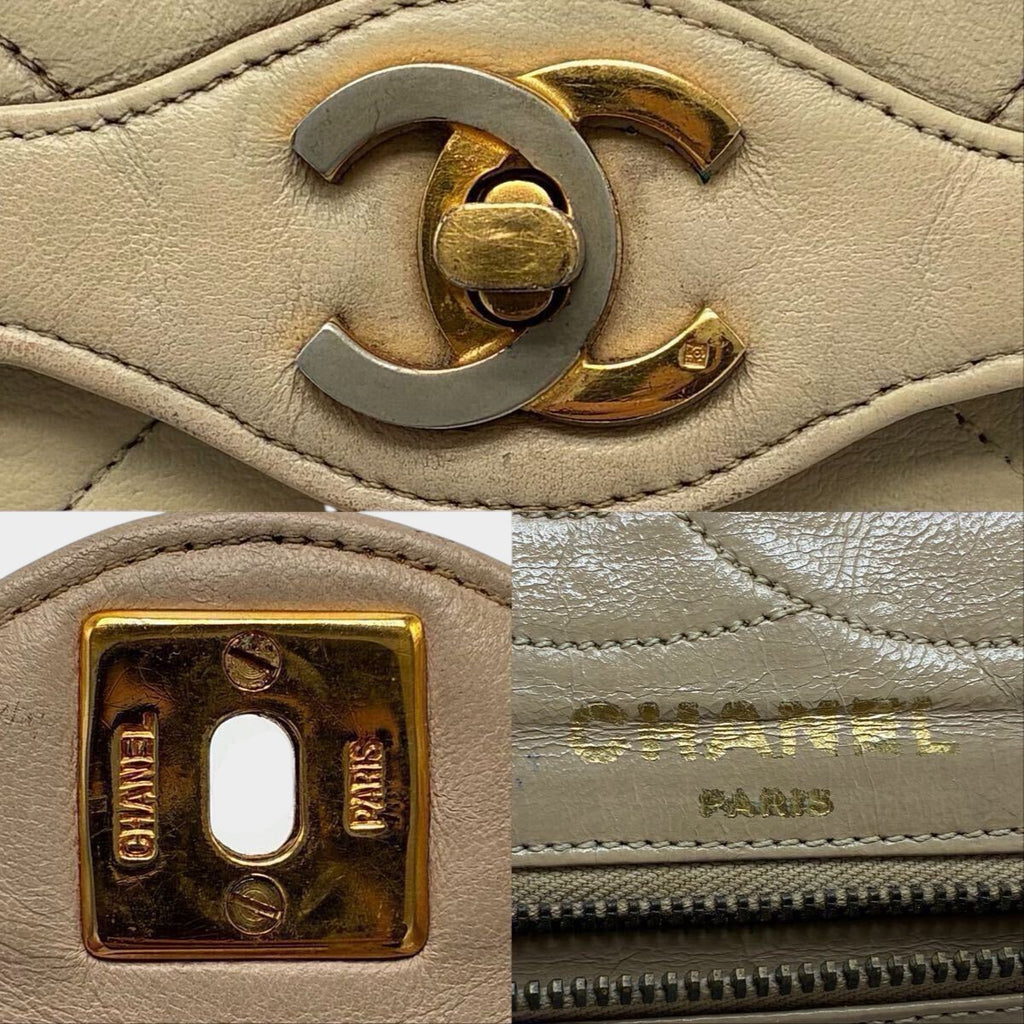 CHANEL Matelassé Chain Shoulder Bag, Double Flap, Lambskin, Turnlock Tasche