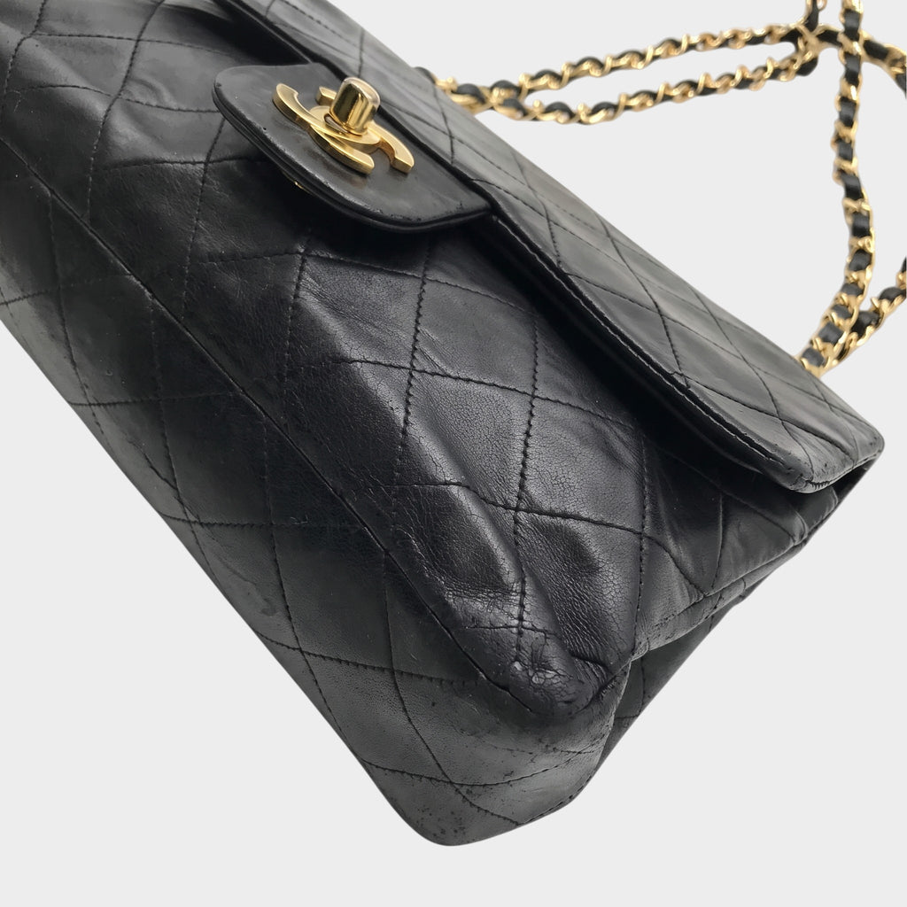 Excellent Condition CHANEL Coco Mark Lambskin Leather Tasche