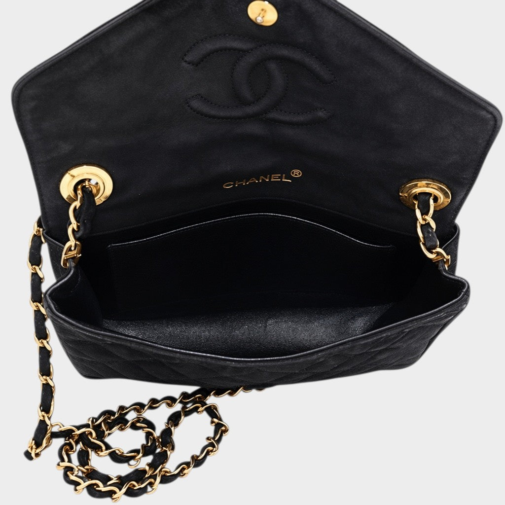 Chanel Matelassé Suede x Rhinestone Shoulder Bag, Black, Tasche