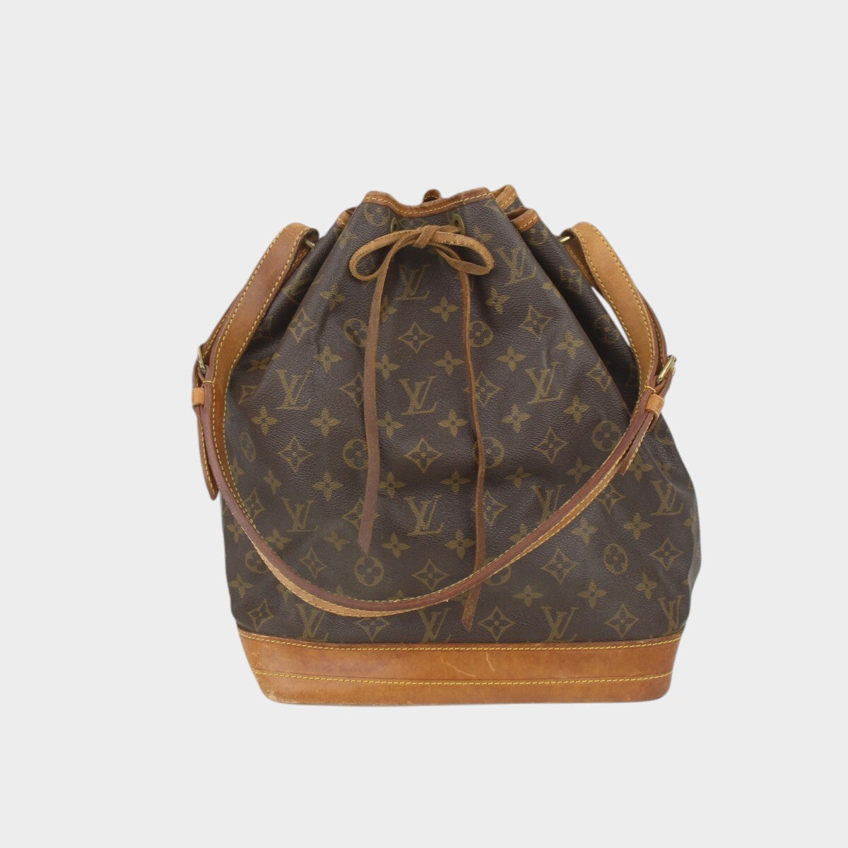Louis Vuitton Noe One Shoulder Bag Drawstring Bag Monogram Brown Gold Hardware M4222