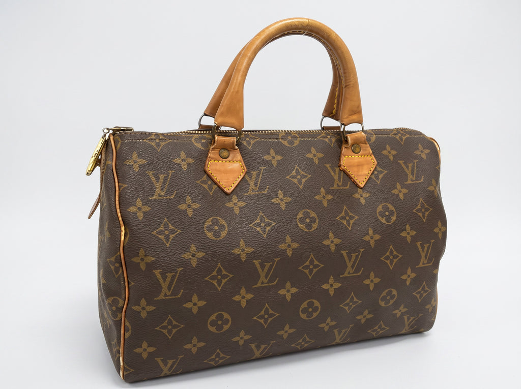 LOUIS VUITTON M41526 Monogram Speedy 30 TALON Zipper USA Made Boston Bag Brown FW6577