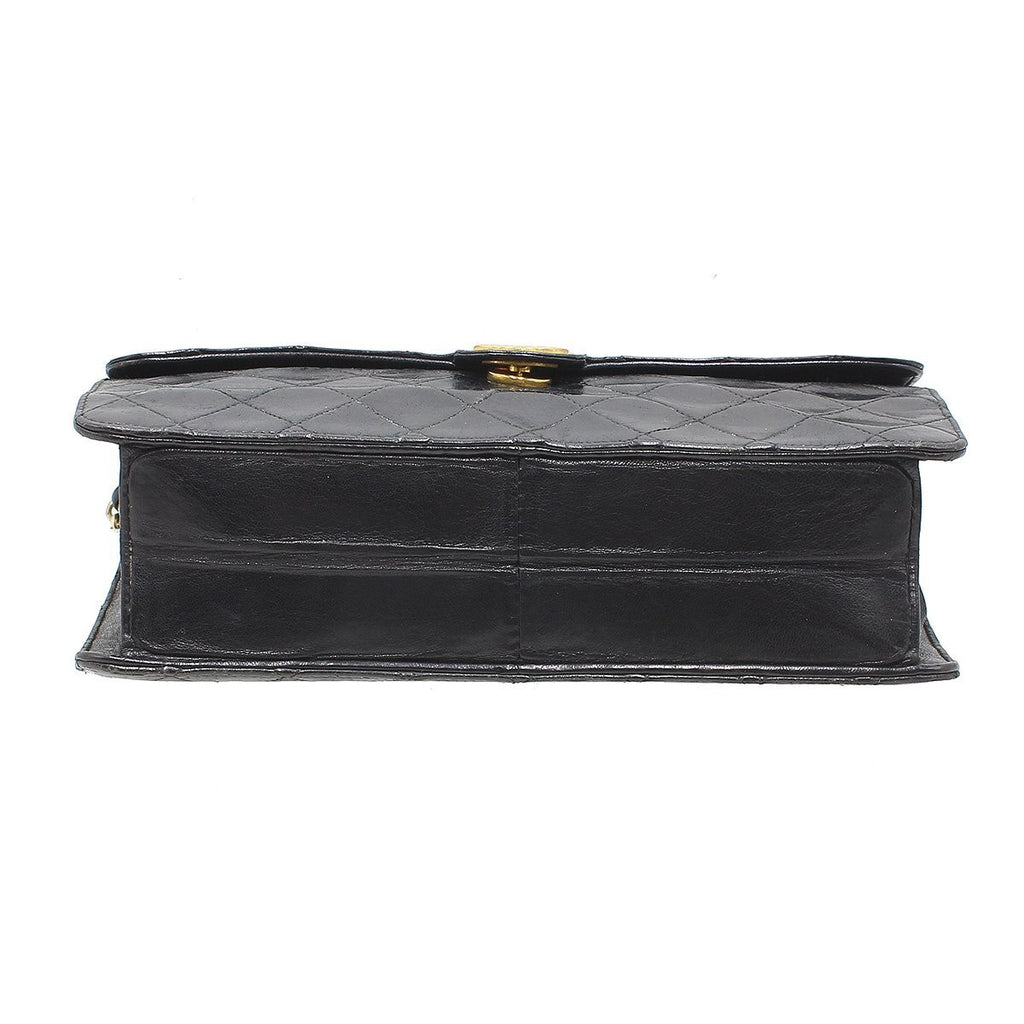 Chanel Matelassé Push-Lock Chain Tasche Bag, Black with Gold