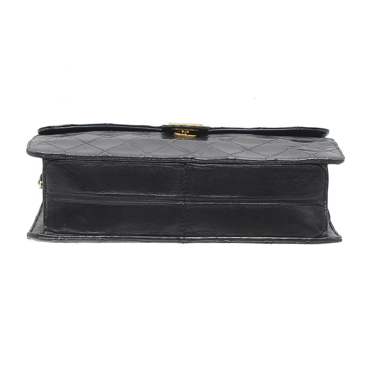 Chanel Matelassé Push-Lock Chain Tasche Bag, Black with Gold