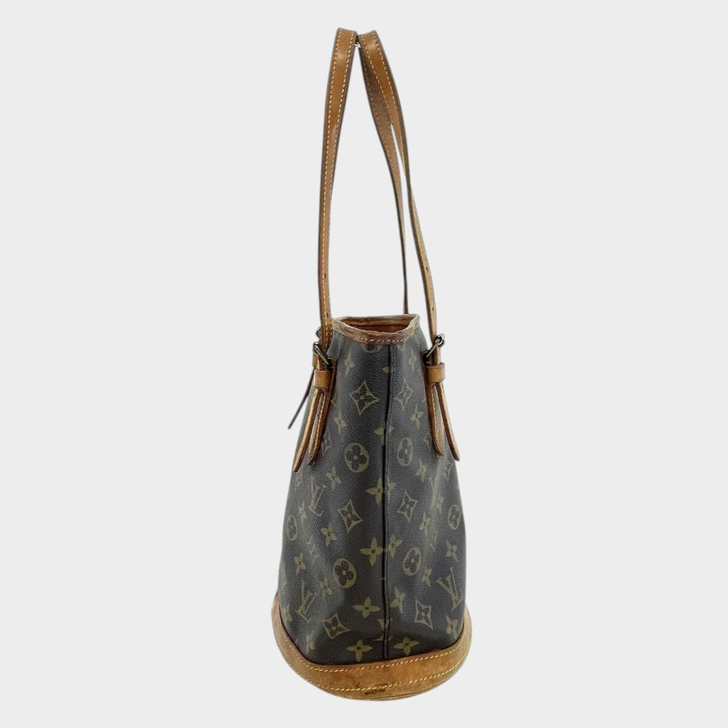 LOUIS VUITTON Louis Vuitton Monogram Bucket PM Bucket-shaped Shoulder Bag Tote Bag Brown
