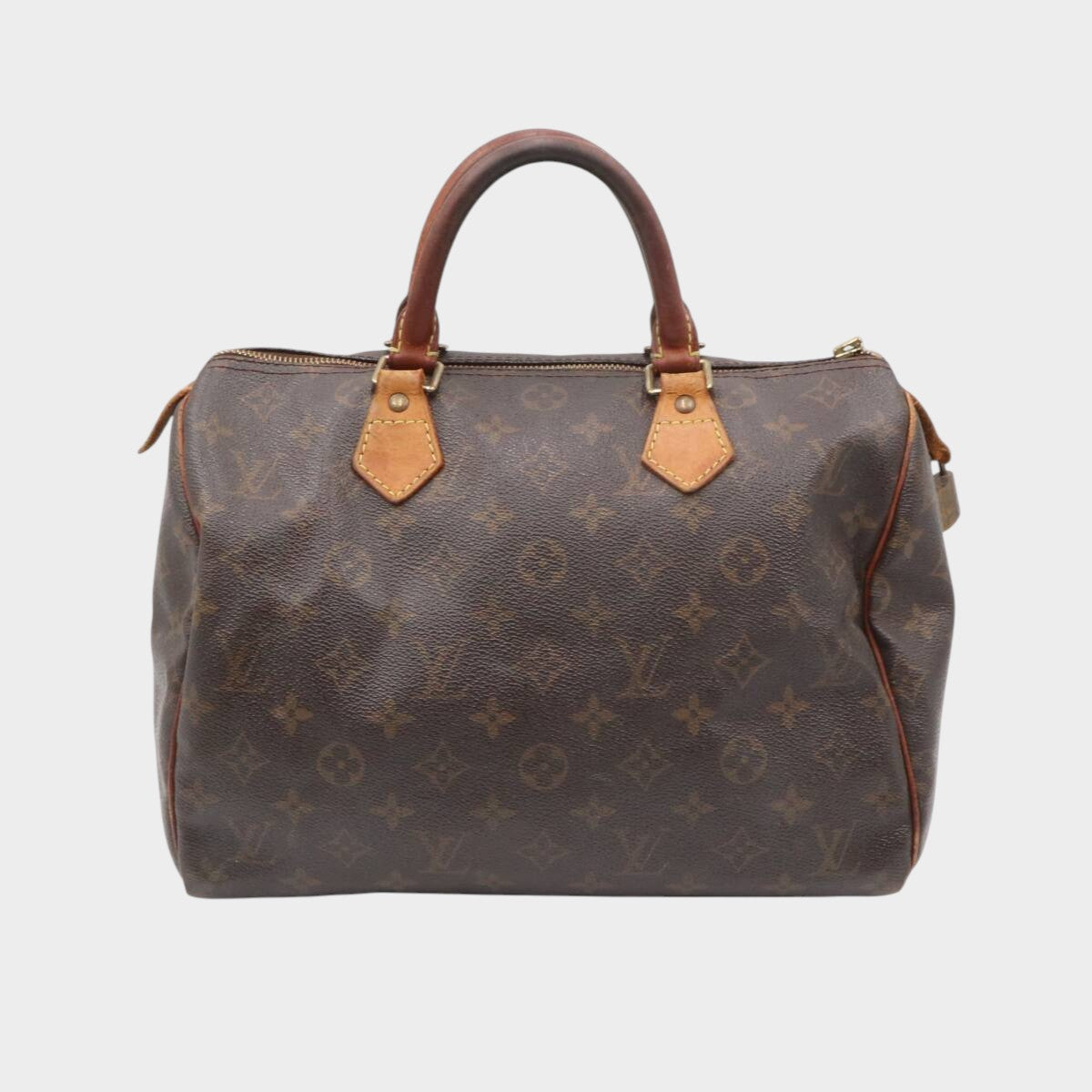 LOUIS VUITTON M41526 Monogram Speedy 30 Handbag Mini Boston Bag for Women and Men, Brown