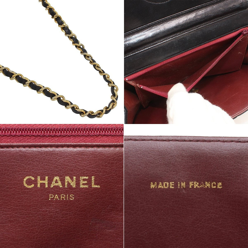 Chanel Matelassé Push-Lock Chain Tasche Bag, Black with Gold
