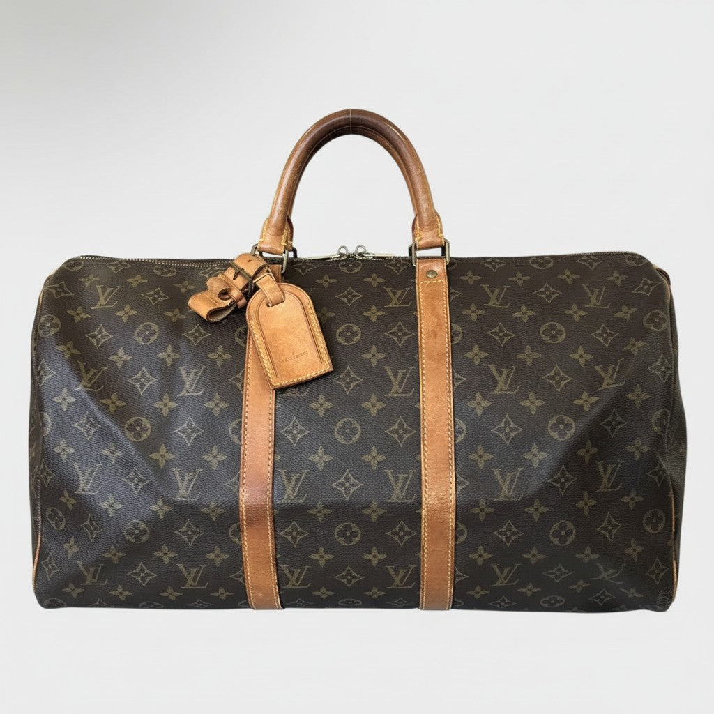 Louis Vuitton Monogram Keepall 50 Boston Bag, Brown, Tasche