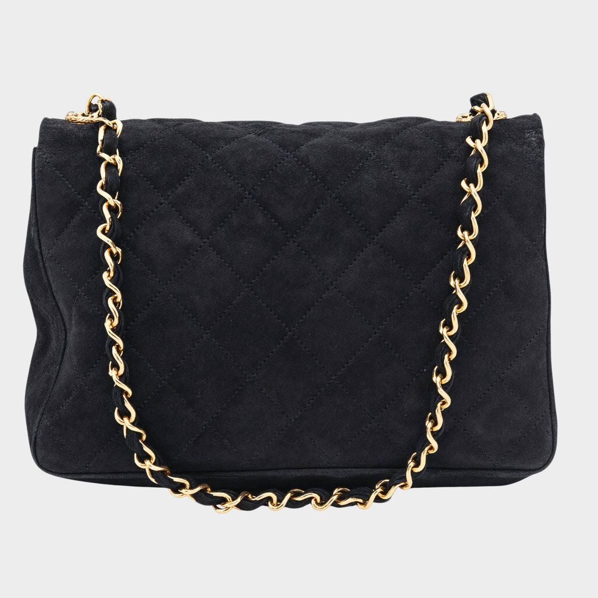 Chanel Matelassé Suede x Rhinestone Shoulder Bag, Black, Tasche
