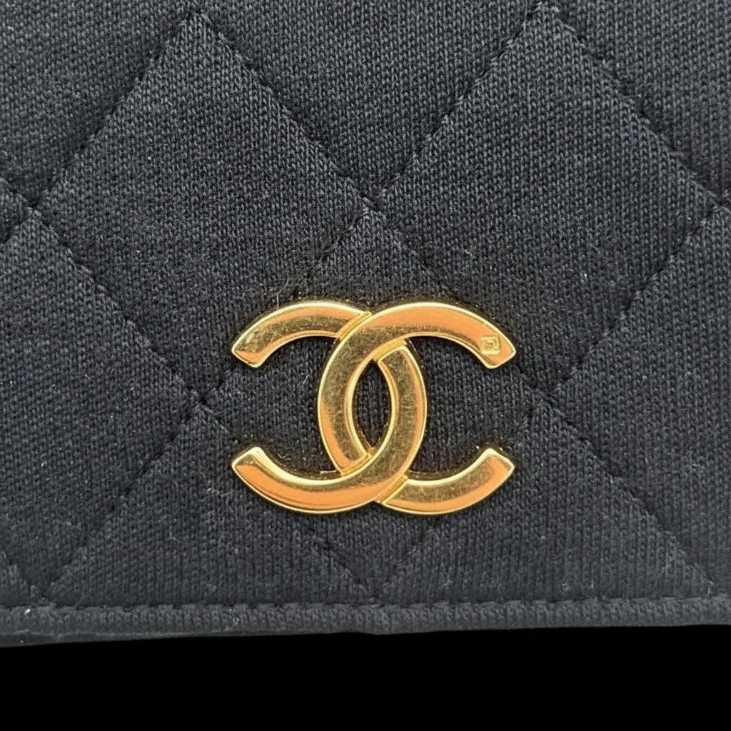 CHANEL Matelassé Push-Lock Cotton Chain Shoulder Bag