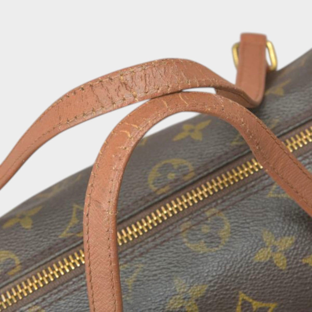 Louis Vuitton Papillon 26 handbag, Monogram leather, brown, M51366, cylindrical shape, Papillon PM, vintage bag /080528-86/