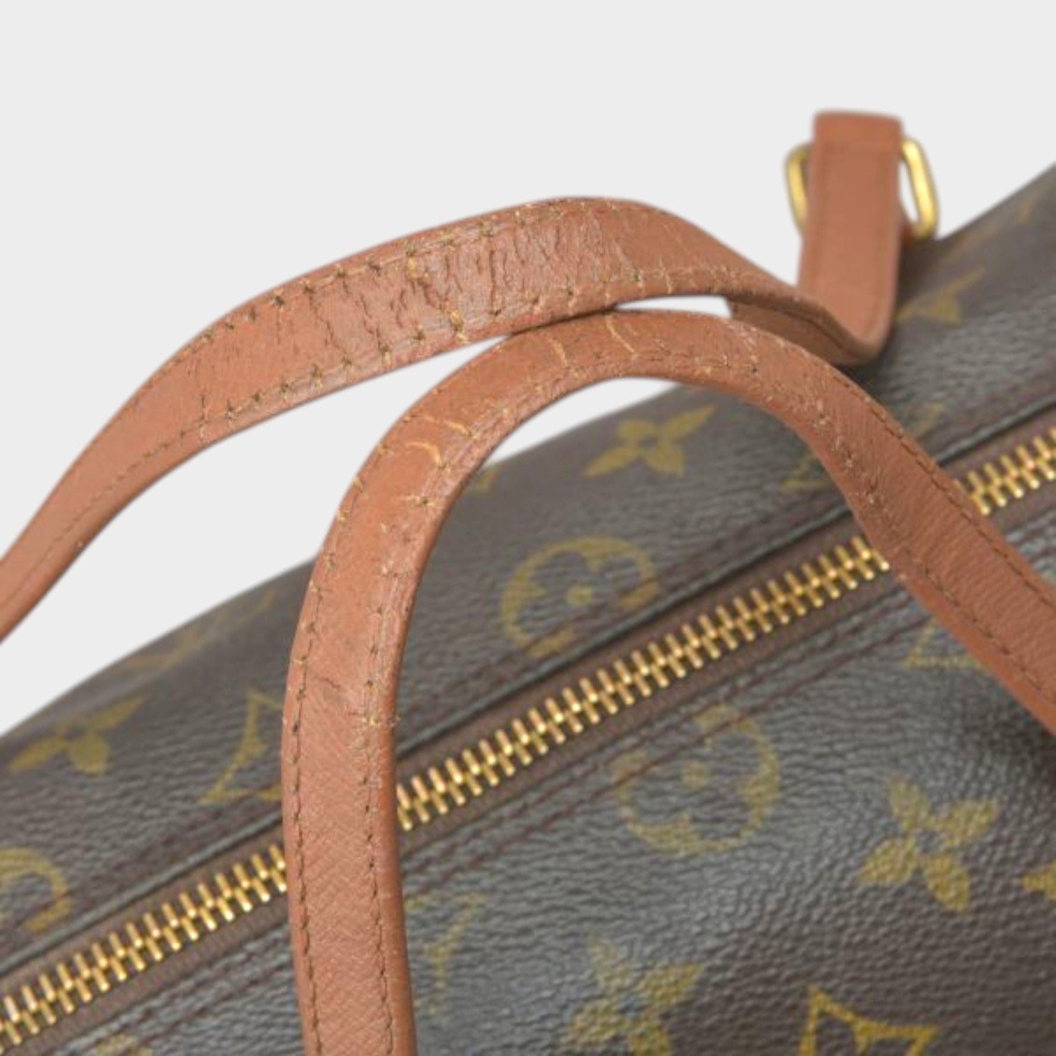 Louis Vuitton Papillon 26 handbag, Monogram leather, brown, M51366, cylindrical shape, Papillon PM, vintage bag /080528-86/