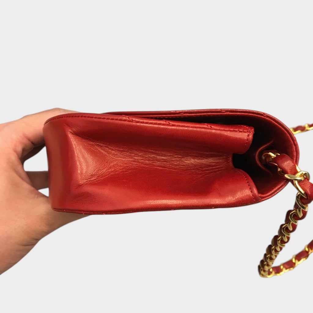 CHANEL Half-Moon Shoulder Bag, Leather, Coco Mark, Turnlock