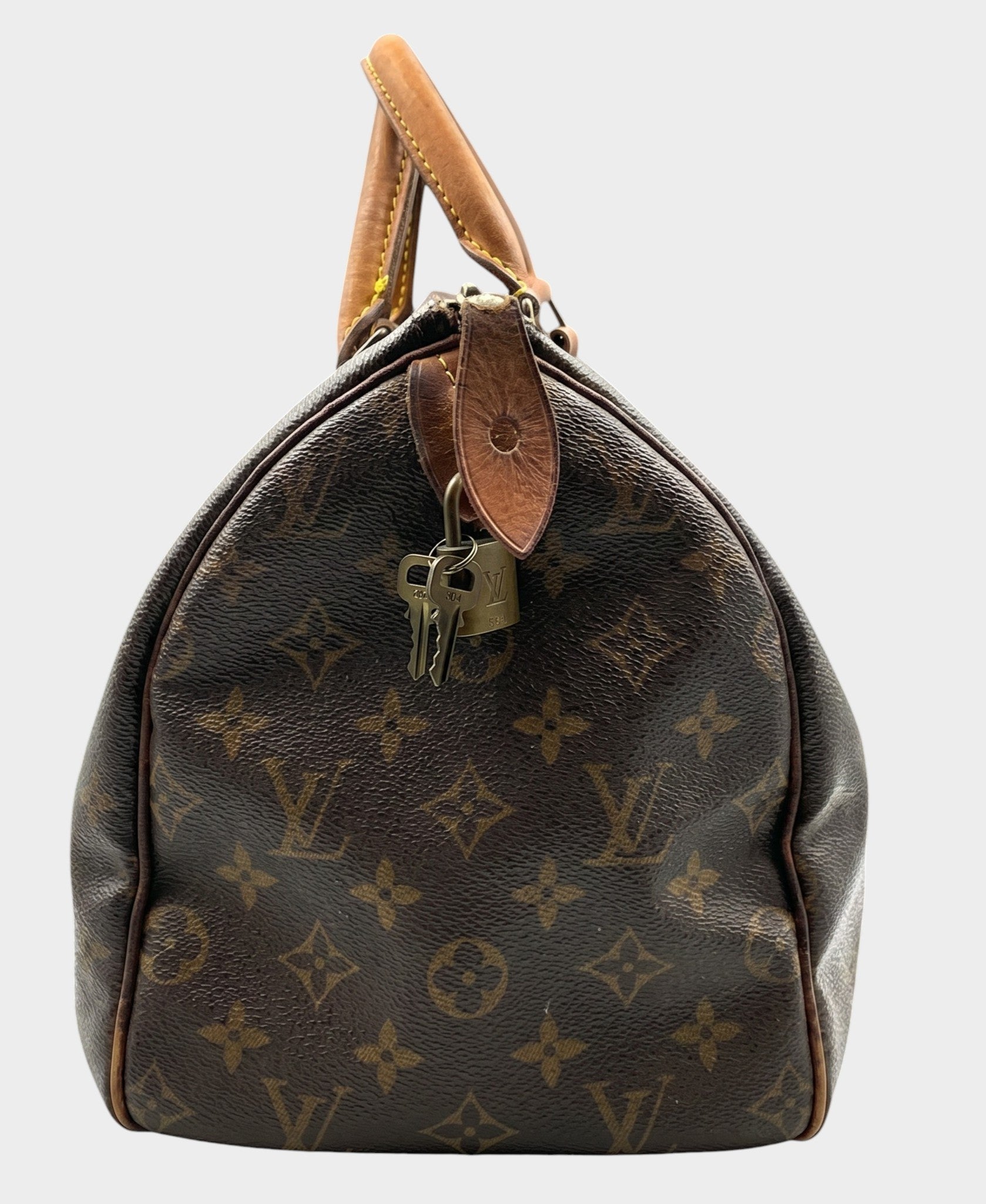 LOUIS VUITTON Bag Handbag Monogram Speedy 30 TH1000 Canvas x Leather Brown