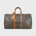 Louis Vuitton Monogram Pattern Leather Boston Bag Keepall 45 Tasche