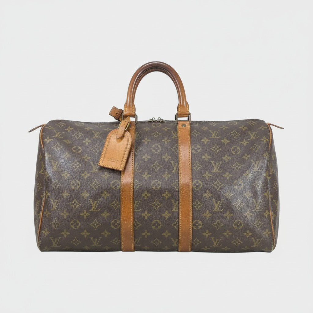 Louis Vuitton Monogram Pattern Leather Boston Bag Keepall 45 Tasche