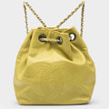 Chanel Coco Mark Leather Silver Hardware Backpack Women's Tasche