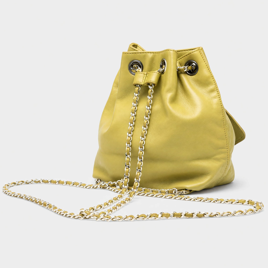Chanel Coco Mark Leather Silver Hardware Backpack Women's Tasche