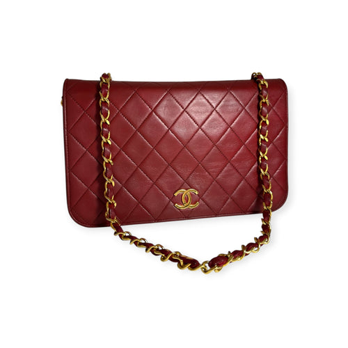 Chanel Coco Mark Matelassé Lambskin One-Shoulder Bag with Gold Hardware, Women's, Red,
