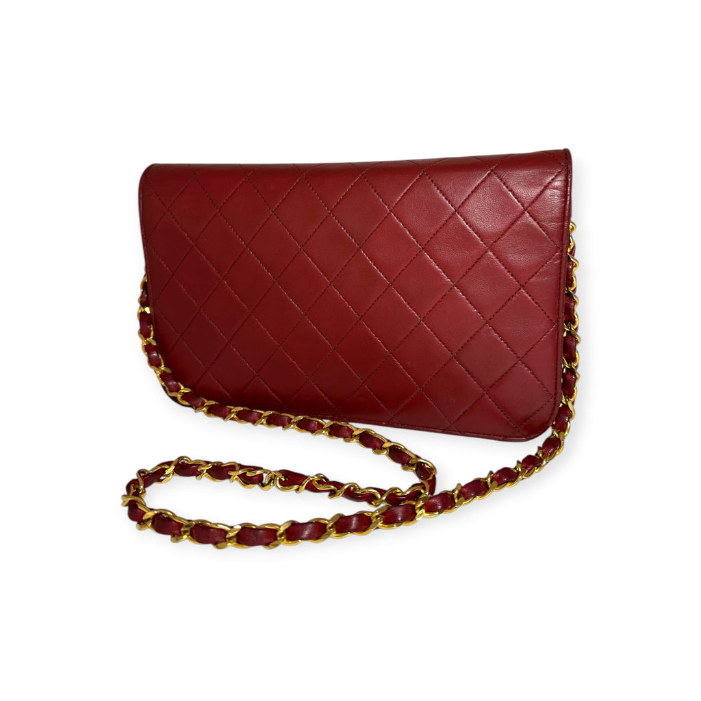 Chanel Coco Mark Matelassé Lambskin One-Shoulder Bag with Gold Hardware, Women's, Red,