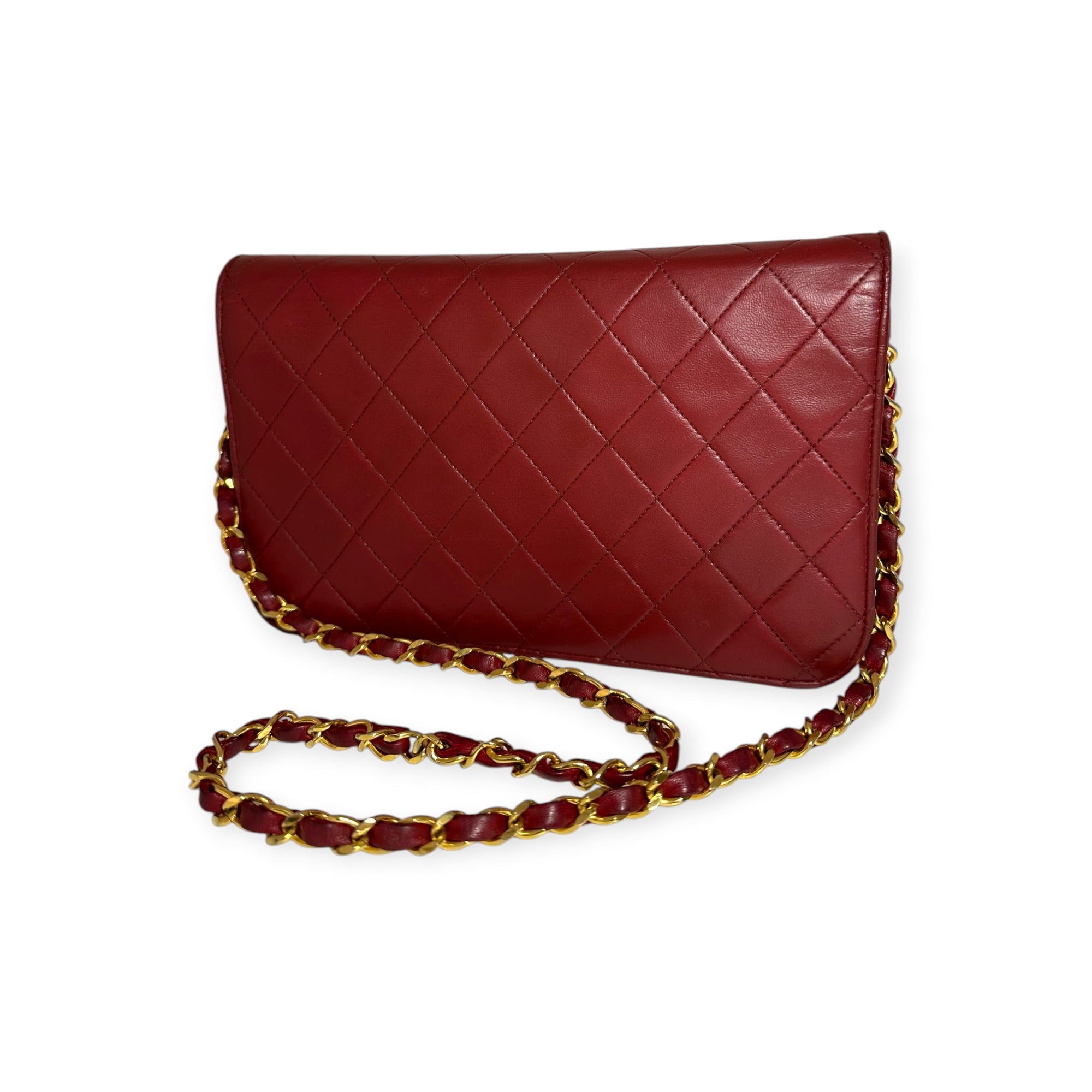 Chanel Coco Mark Matelassé Lambskin One-Shoulder Bag with Gold Hardware, Women's, Red,